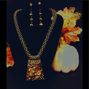 Fall Necklace and Earring Set